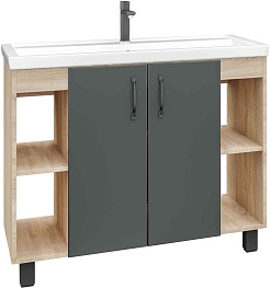 Grossman Тумба с раковиной Флай 100 дуб сонома/серая – фотография-1